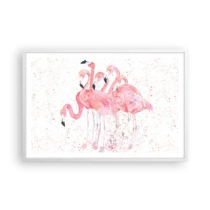 Poster in een witte lijst - Roze ensemble - 91x61 cm