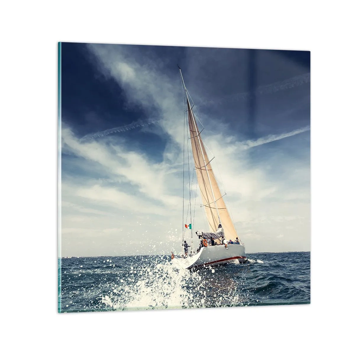 Schilderen op glas - Ze halen ons niet in! - 70x70 cm