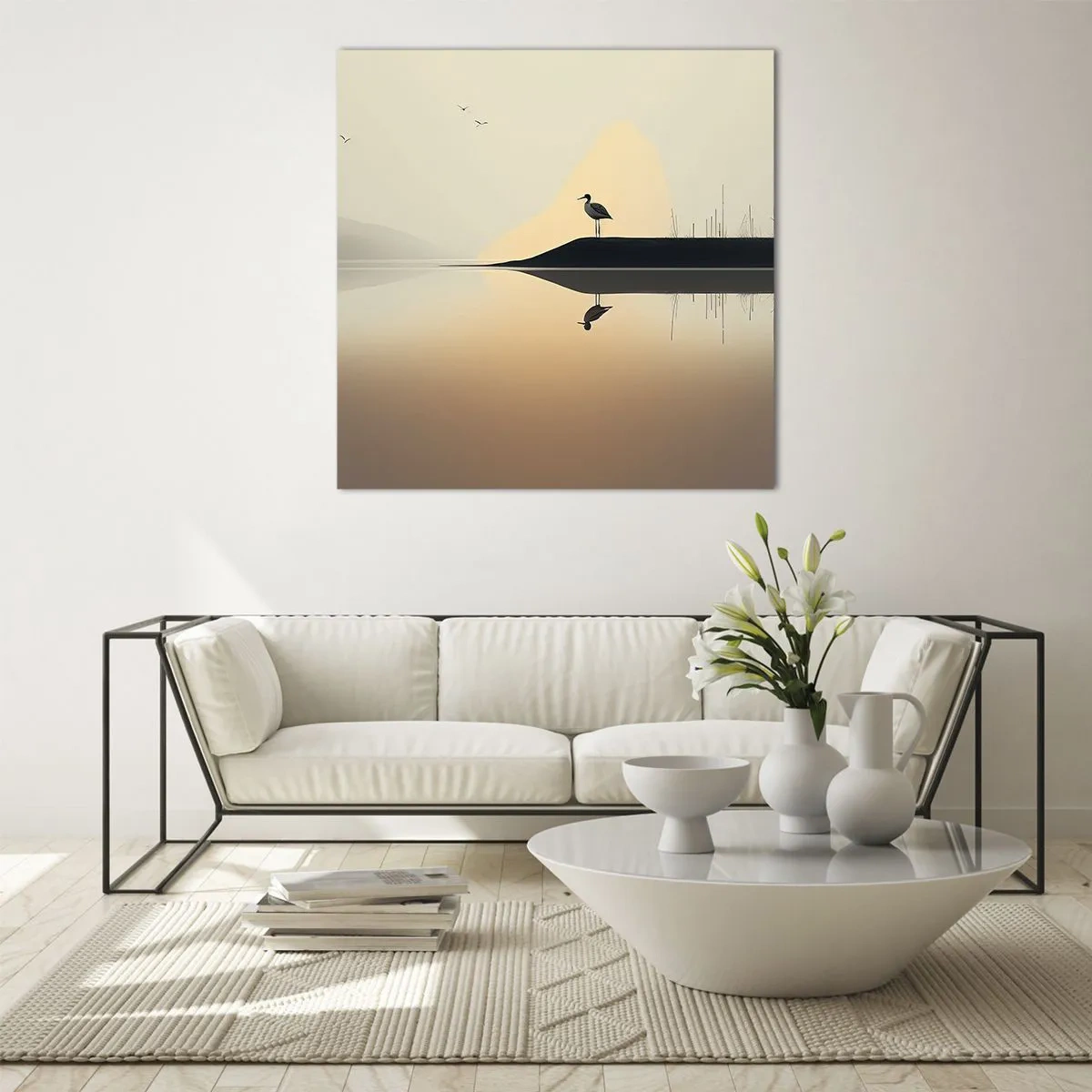 Schilderen op glas - Heer op het meer - 60x60 cm