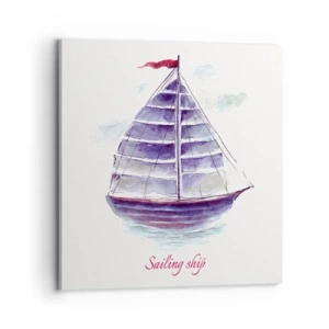 Schilderen op canvas - Volle zeilen en rustig water - 70x70 cm