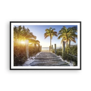 Poster in een zwarte lijst - Rechtstreeks naar het paradijs - 91x61 cm