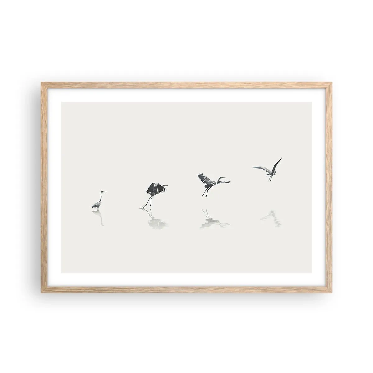 Een poster in een licht eiken lijst - Vier eenvoudige stappen - 70x50 cm