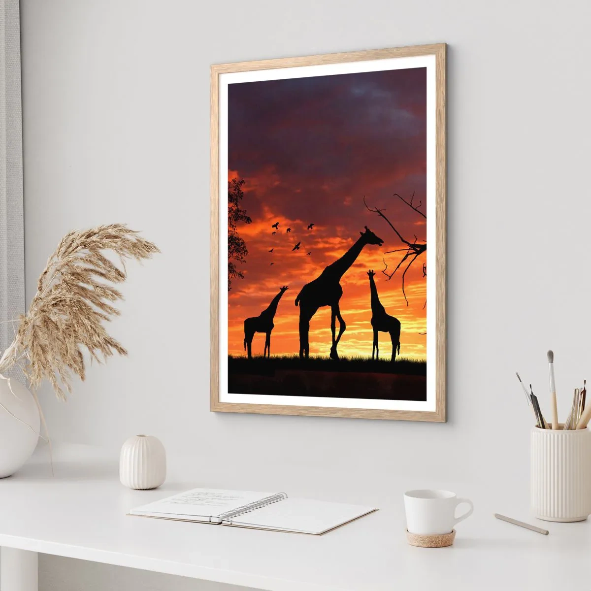 Een poster in een licht eiken lijst - Een klein diner met je geliefden - 50x70 cm