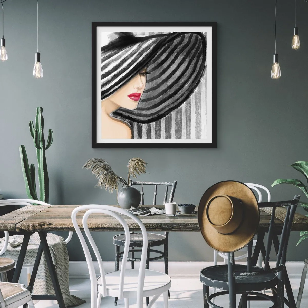 Poster in een zwarte lijst - Waar moet je zoeken? - 60x60 cm