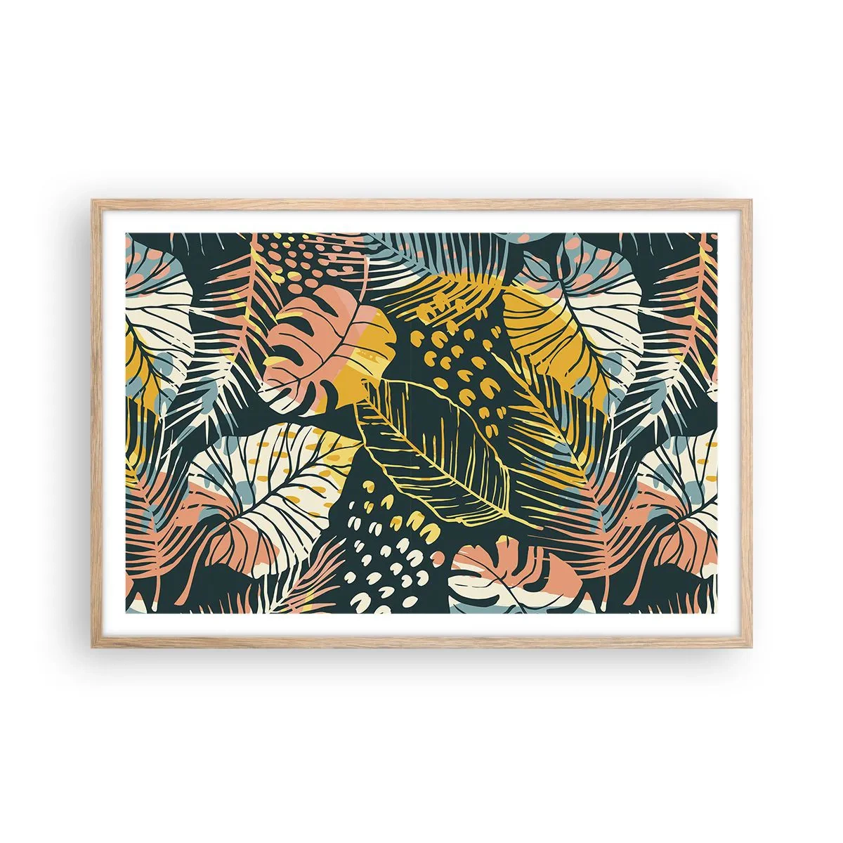 Een poster in een licht eiken lijst - Lommerrijke fantasie - 91x61 cm