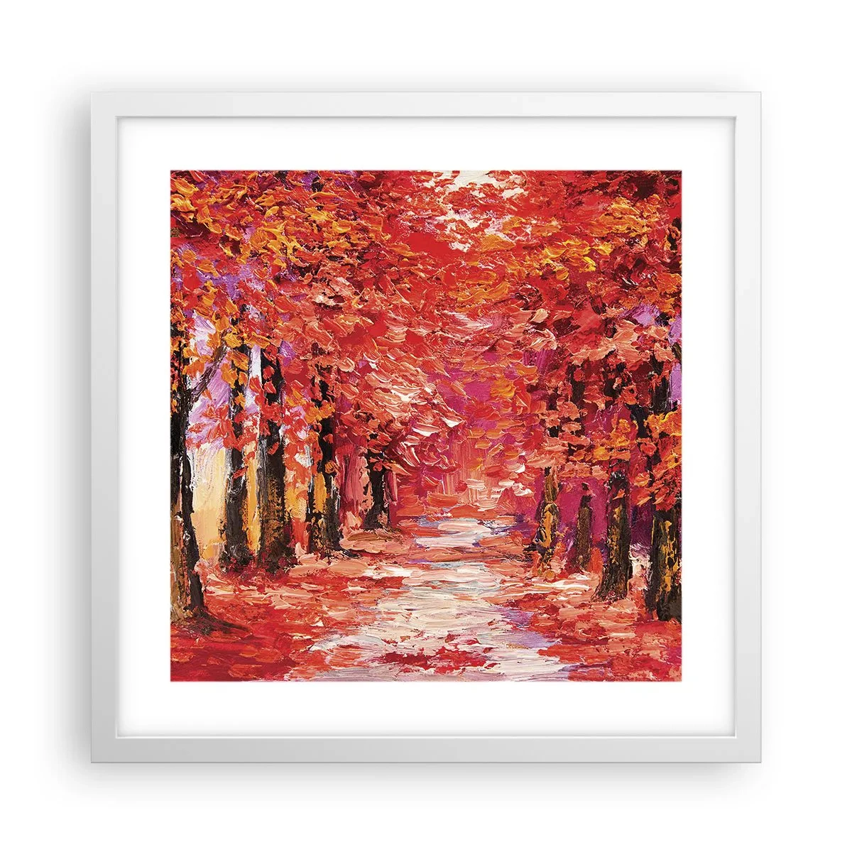 Poster in een witte lijst - Herfst impressie - 40x40 cm