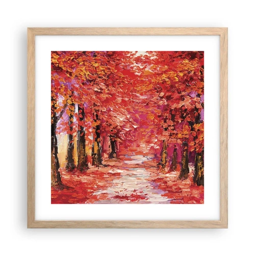 Een poster in een licht eiken lijst - Herfst impressie - 40x40 cm