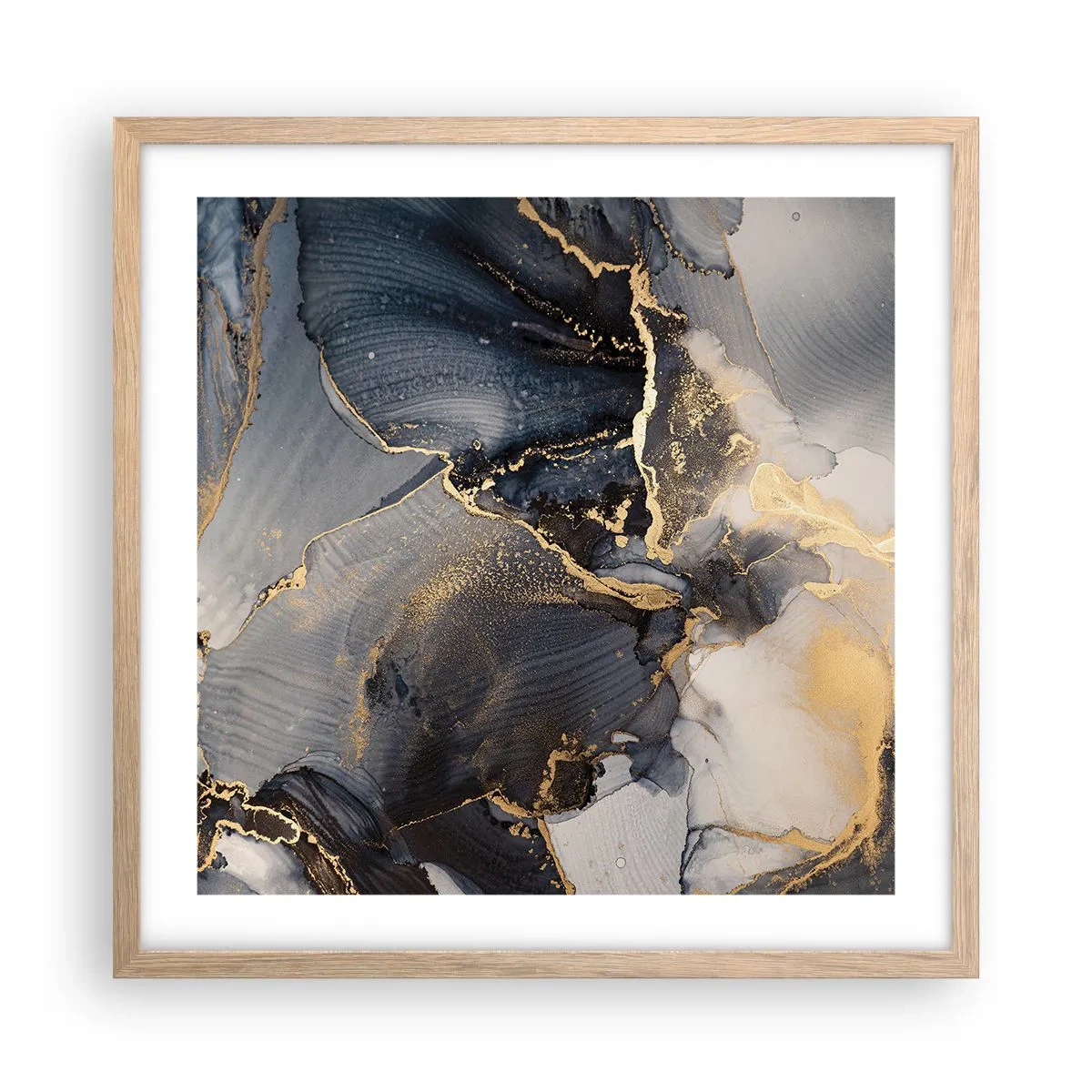 Een poster in een licht eiken lijst - Stenen leven - 50x50 cm