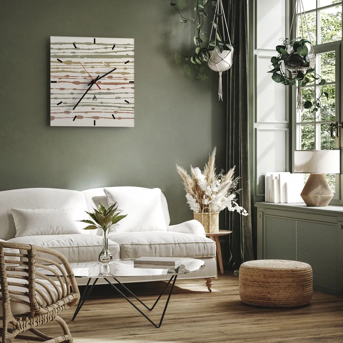 Wandklok - Klok - Muzieknotatie van kleuren - 30x30 cm