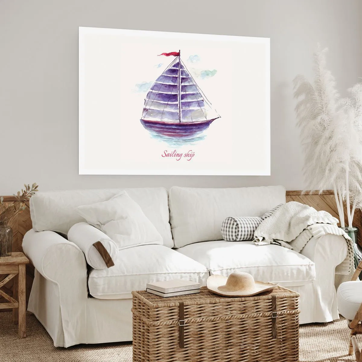 Poster - Volle zeilen en rustig water - 91x61 cm