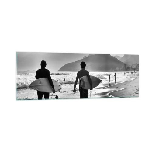 Schilderen op glas - Enkele golf samba - 90x30 cm