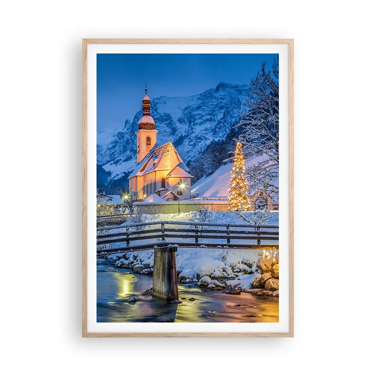 Een poster in een licht eiken lijst - Kerstgeest - 70x100 cm