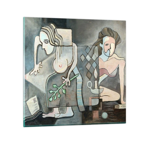 Schilderen op glas - Mozaïek van geest en materie - 50x50 cm