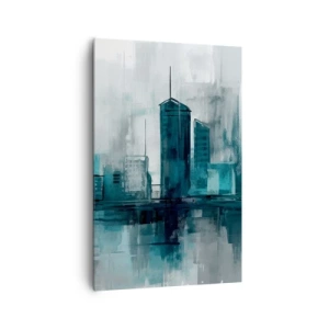 Schilderen op canvas - Een stad in de kleur van regen - 80x120 cm