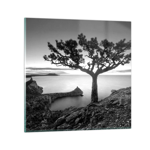 Schilderen op glas - Stilte aan de horizon - 70x70 cm