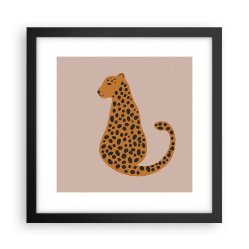 Poster in een zwarte lijst - Luipaardprint is een modieus print - 30x30 cm