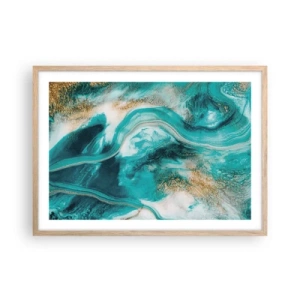 Een poster in een licht eiken lijst - De rivier van goud - 70x50 cm