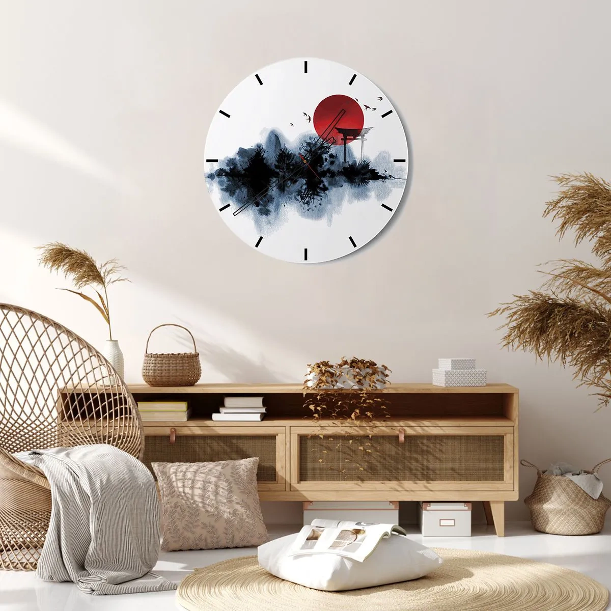 Wandklok - Klok - Japanse weergave - 40x40 cm