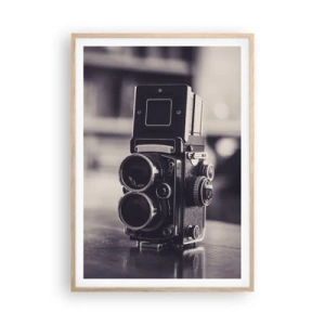 Een poster in een licht eiken lijst - De magie van oude fotografie - 70x100 cm