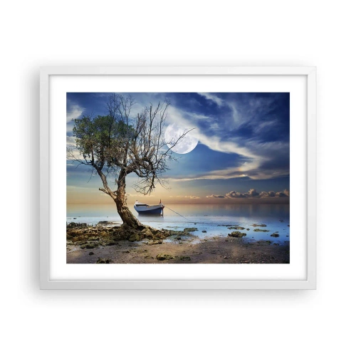 Poster in een witte lijst - Is dit het einde of het begin? - 50x40 cm