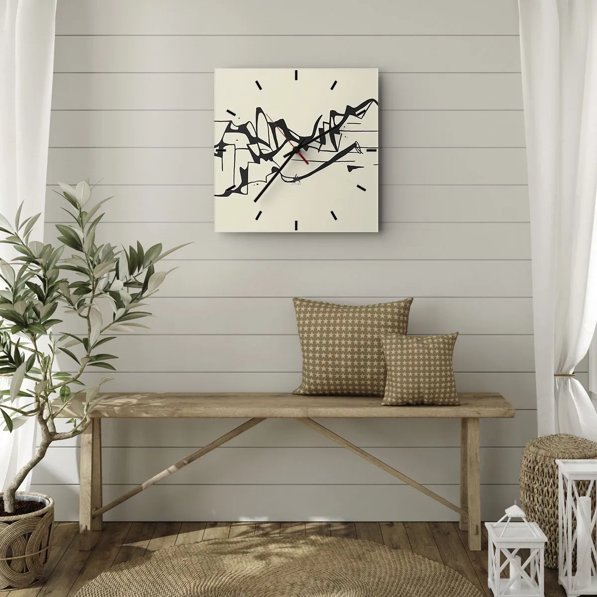 Wandklok - Klok - Misschien een landschap - 30x30 cm