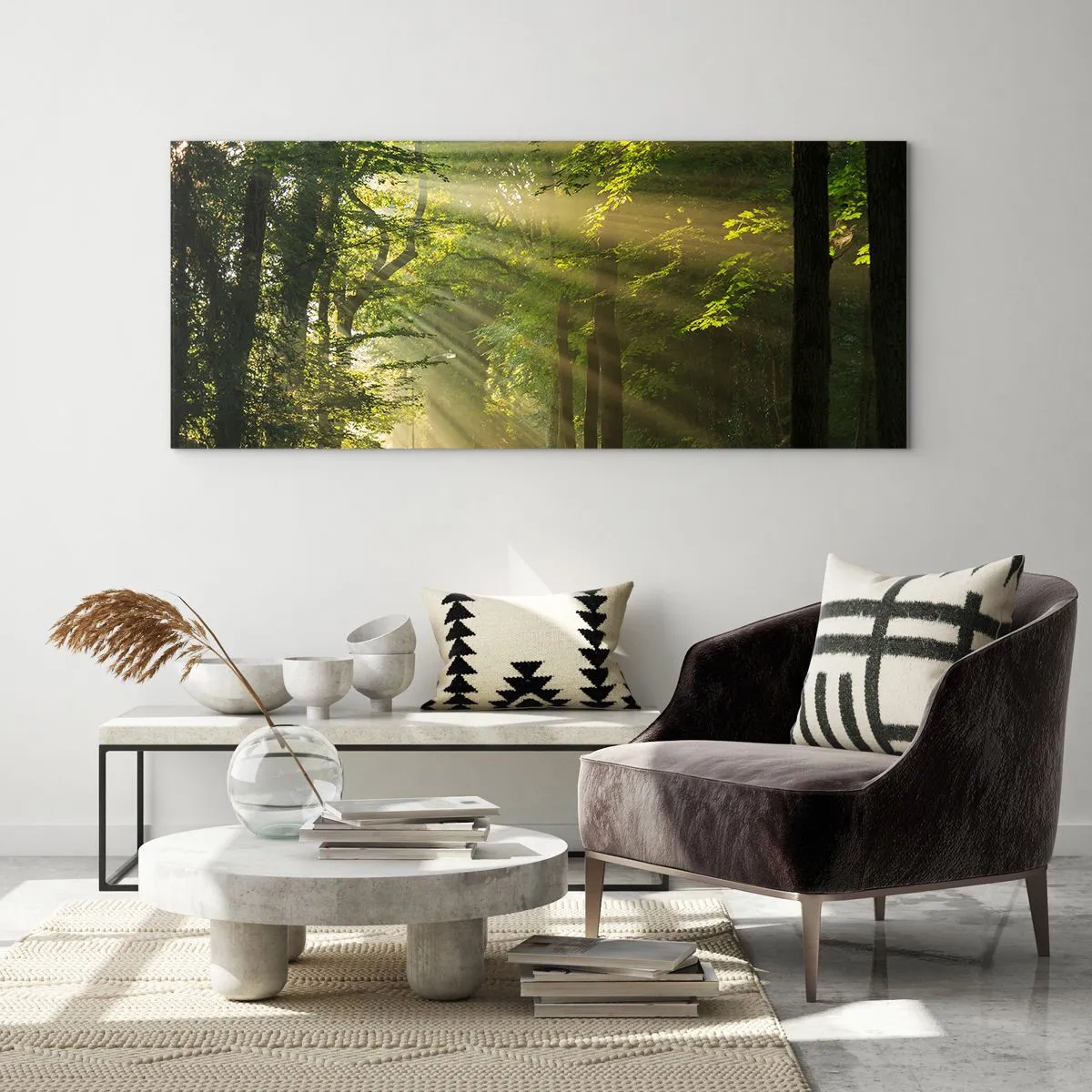 Schilderen op glas - Bosmoment - 120x50 cm