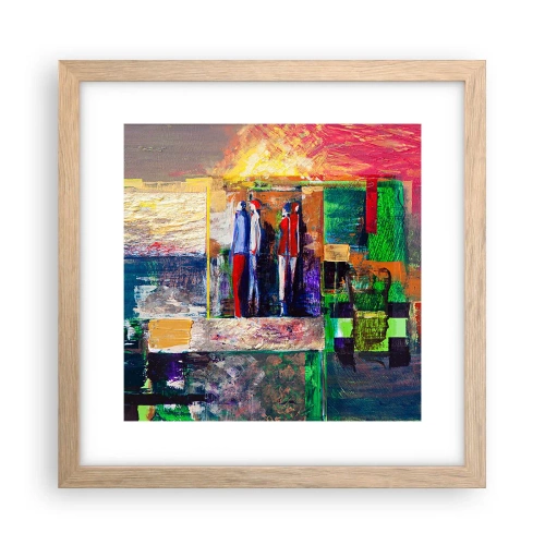 Een poster in een licht eiken lijst - Relaties en emoties - 30x30 cm