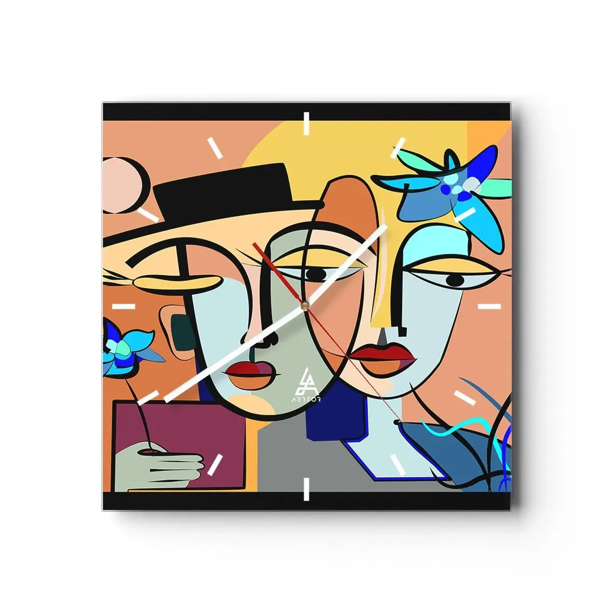 Wandklok - Klok - Picasso's randez-vous - 40x40 cm