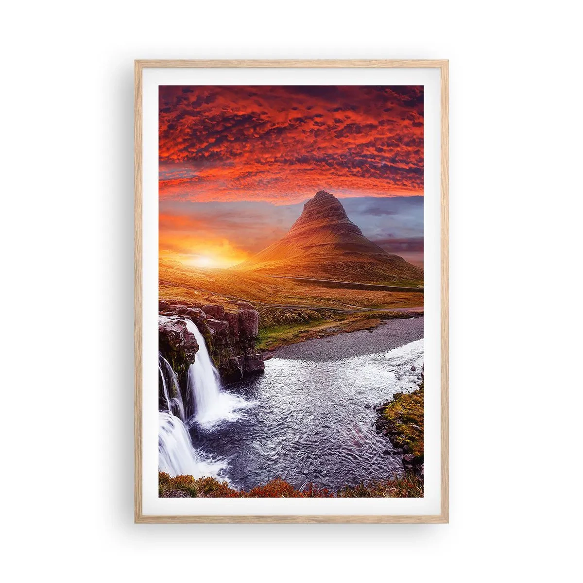 Een poster in een licht eiken lijst - Een zicht op Midden-aarde - 61x91 cm