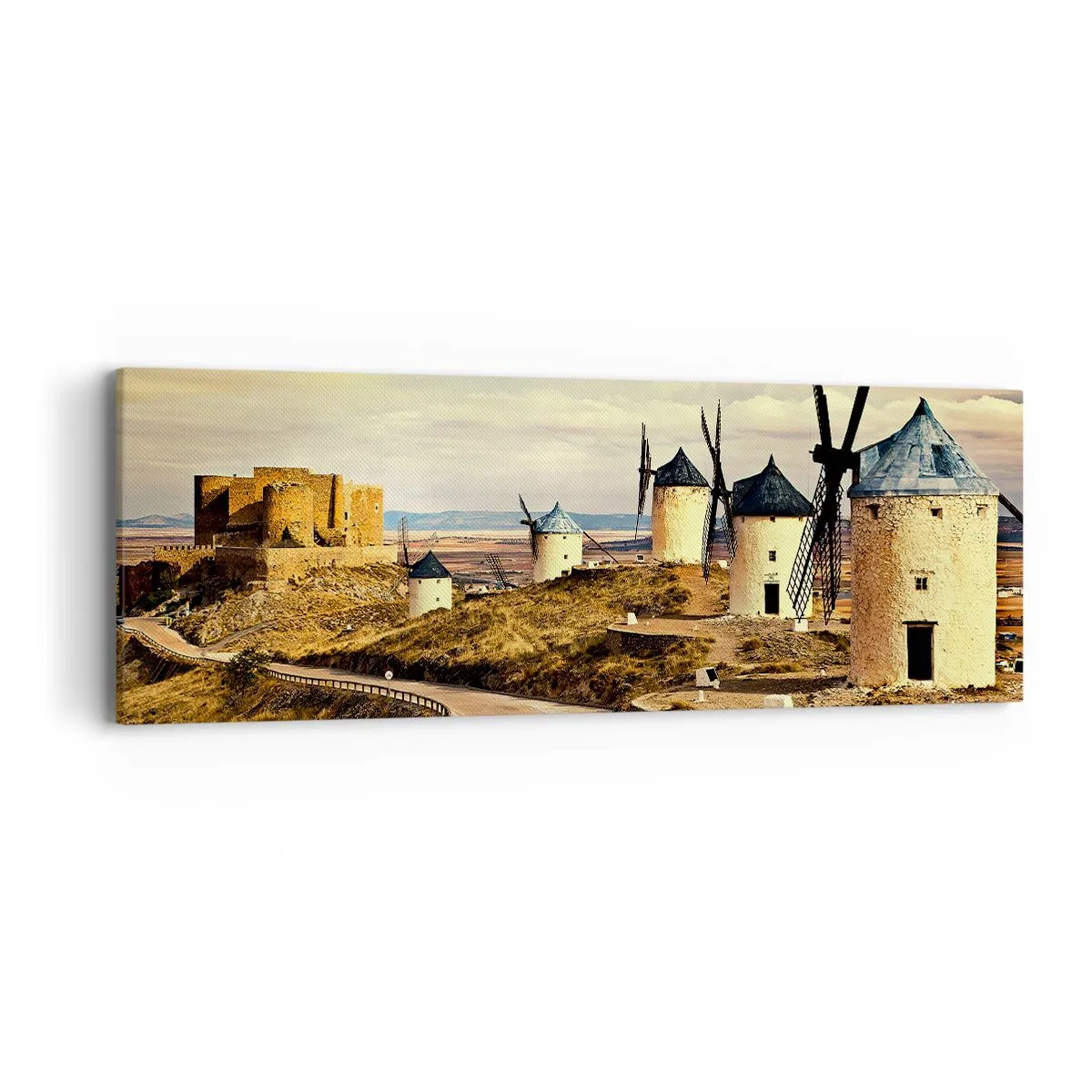 Schilderen op canvas - Don Kichot zal snel hier zijn. - 90x30 cm