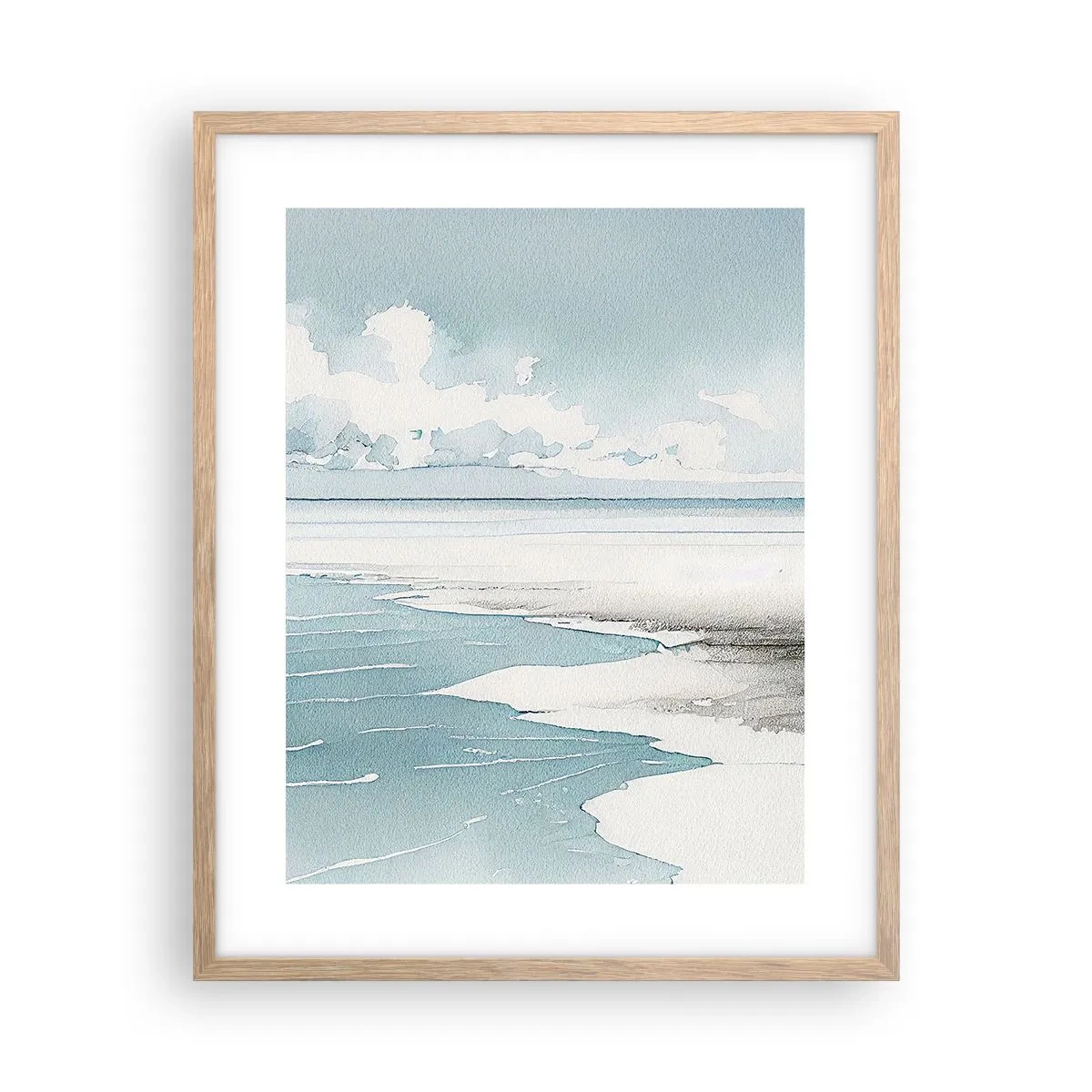 Een poster in een licht eiken lijst - Zachte vloed - 40x50 cm