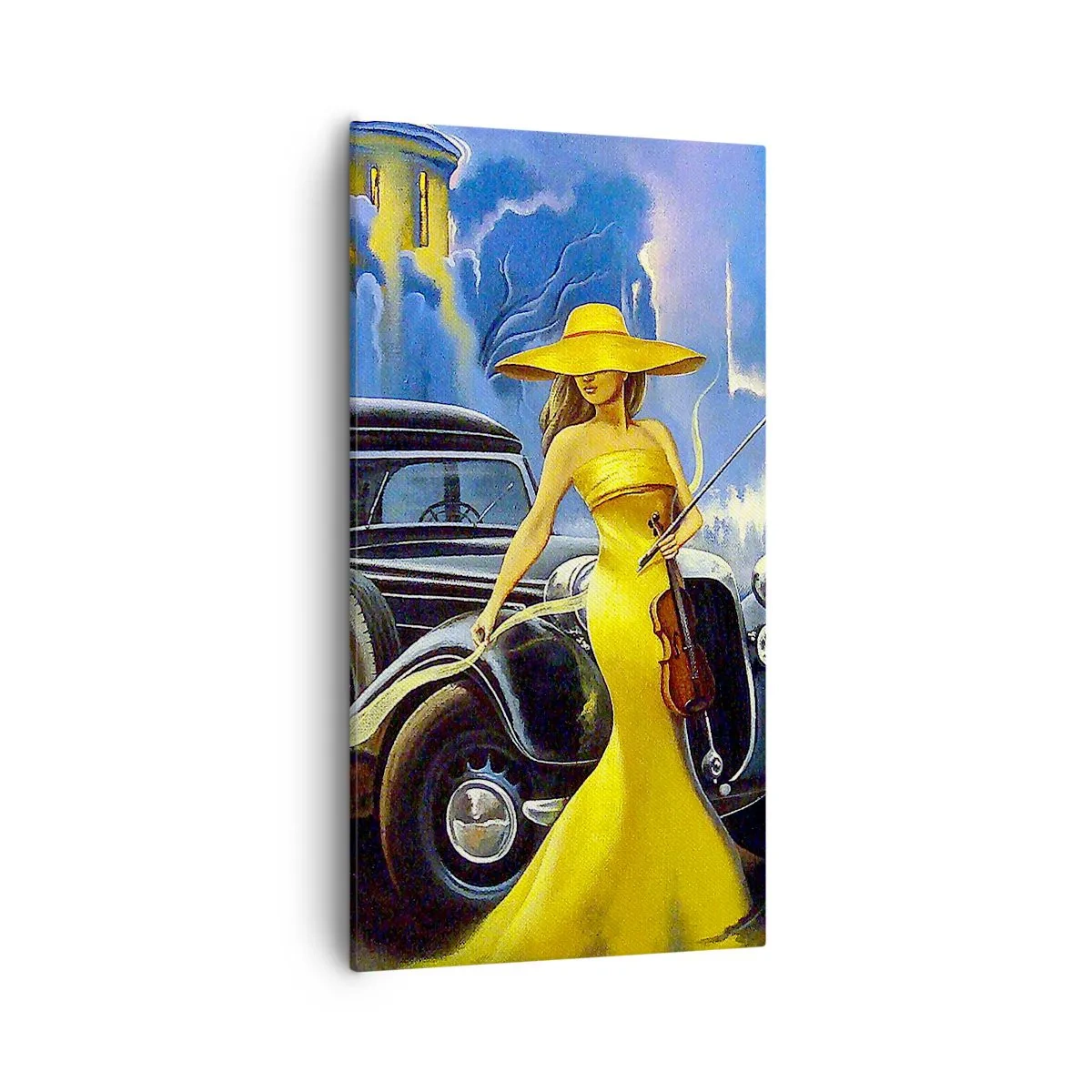 Schilderen op canvas - Nocturne voor viool en liefde - 55x100 cm