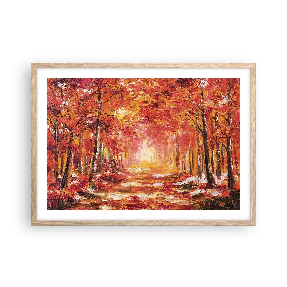 Een poster in een licht eiken lijst - Koperen bos - 70x50 cm