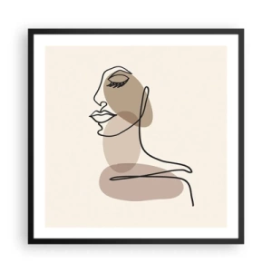 Poster in een zwarte lijst - Luisteren naar zichzelf - 60x60 cm