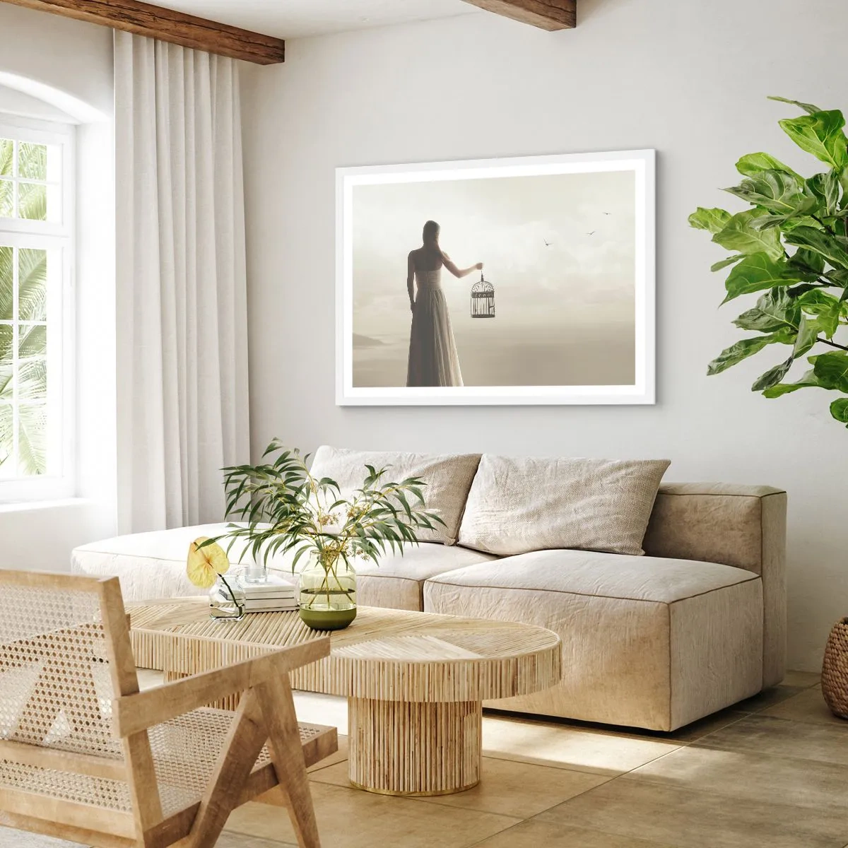 Poster in een witte lijst - Wees vrij - 70x50 cm