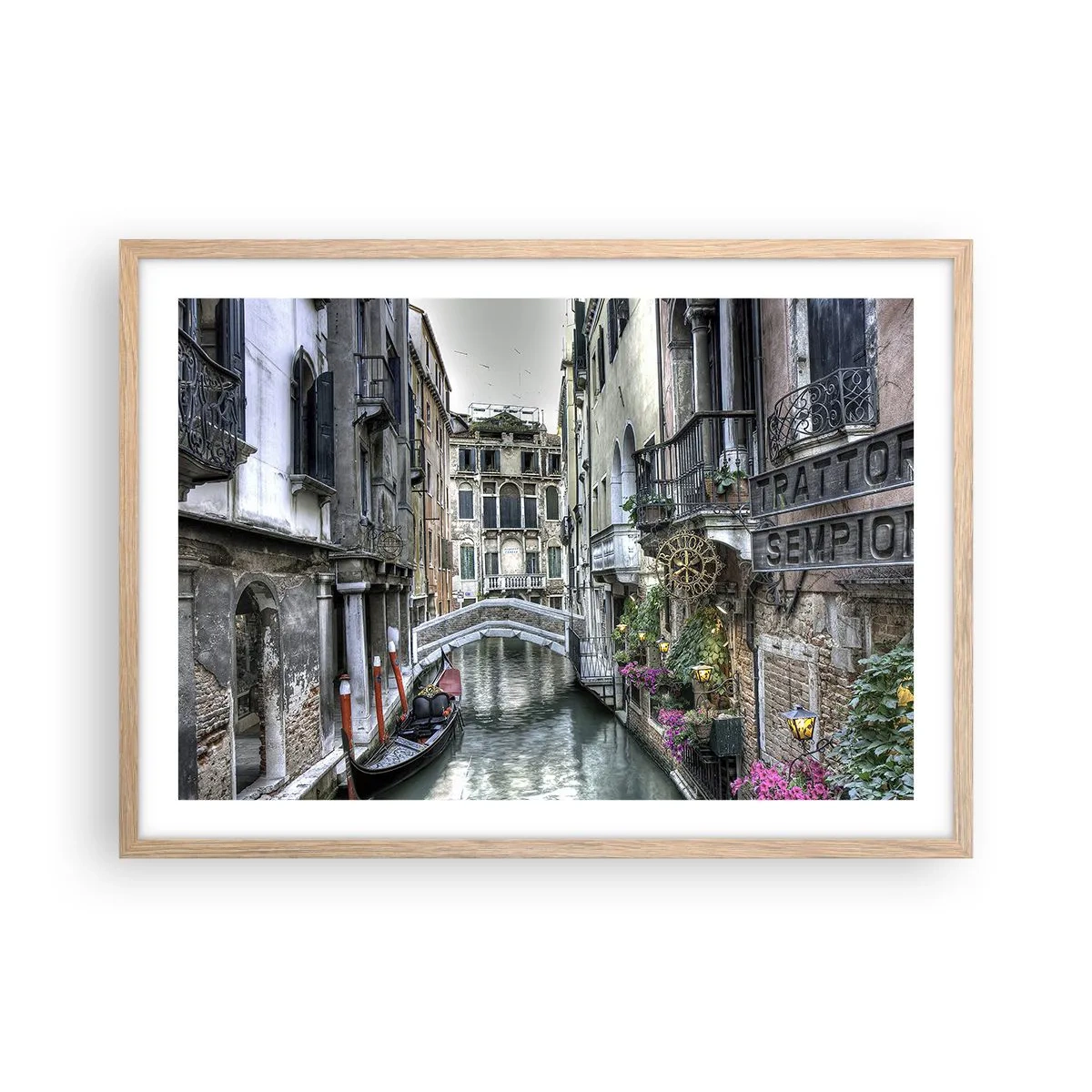 Een poster in een licht eiken lijst - Eeuwenlang in stille reflectie - 70x50 cm