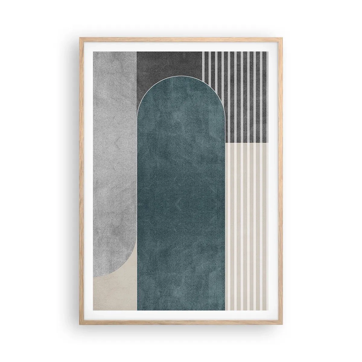 Een poster in een licht eiken lijst - Compositie op niveau - 70x100 cm