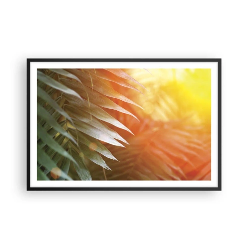 Poster in een zwarte lijst - Ochtend in de jungle - 91x61 cm