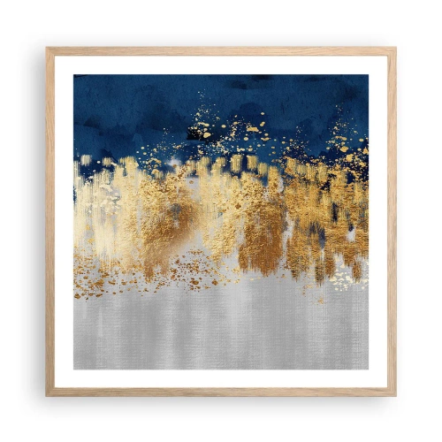 Een poster in een licht eiken lijst - Een moderne compositie met sprankeling - 60x60 cm