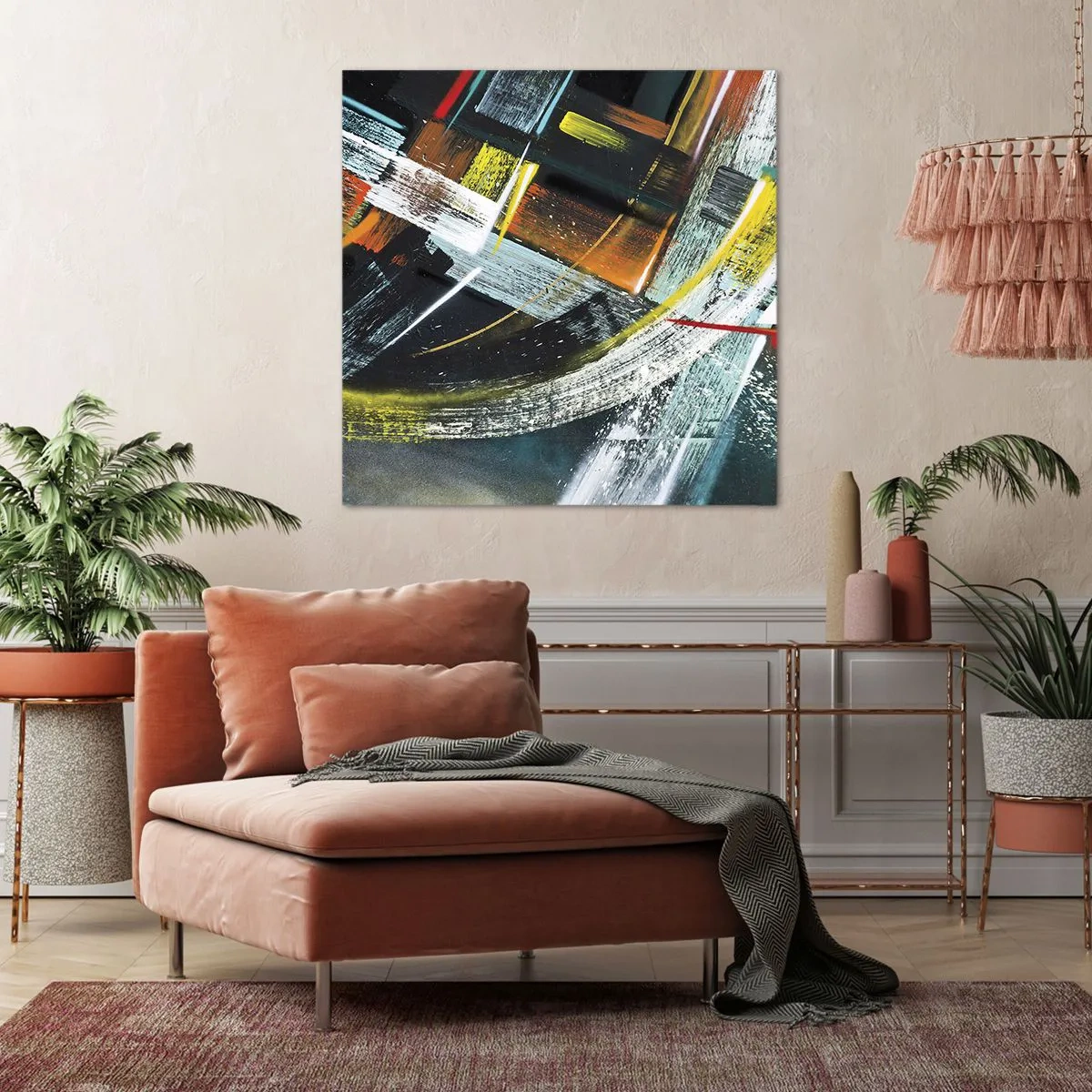 Schilderen op canvas - De energie van beweging - 70x70 cm