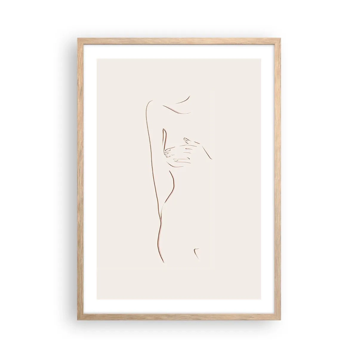 Een poster in een licht eiken lijst - De vorm van verlangen - 50x70 cm