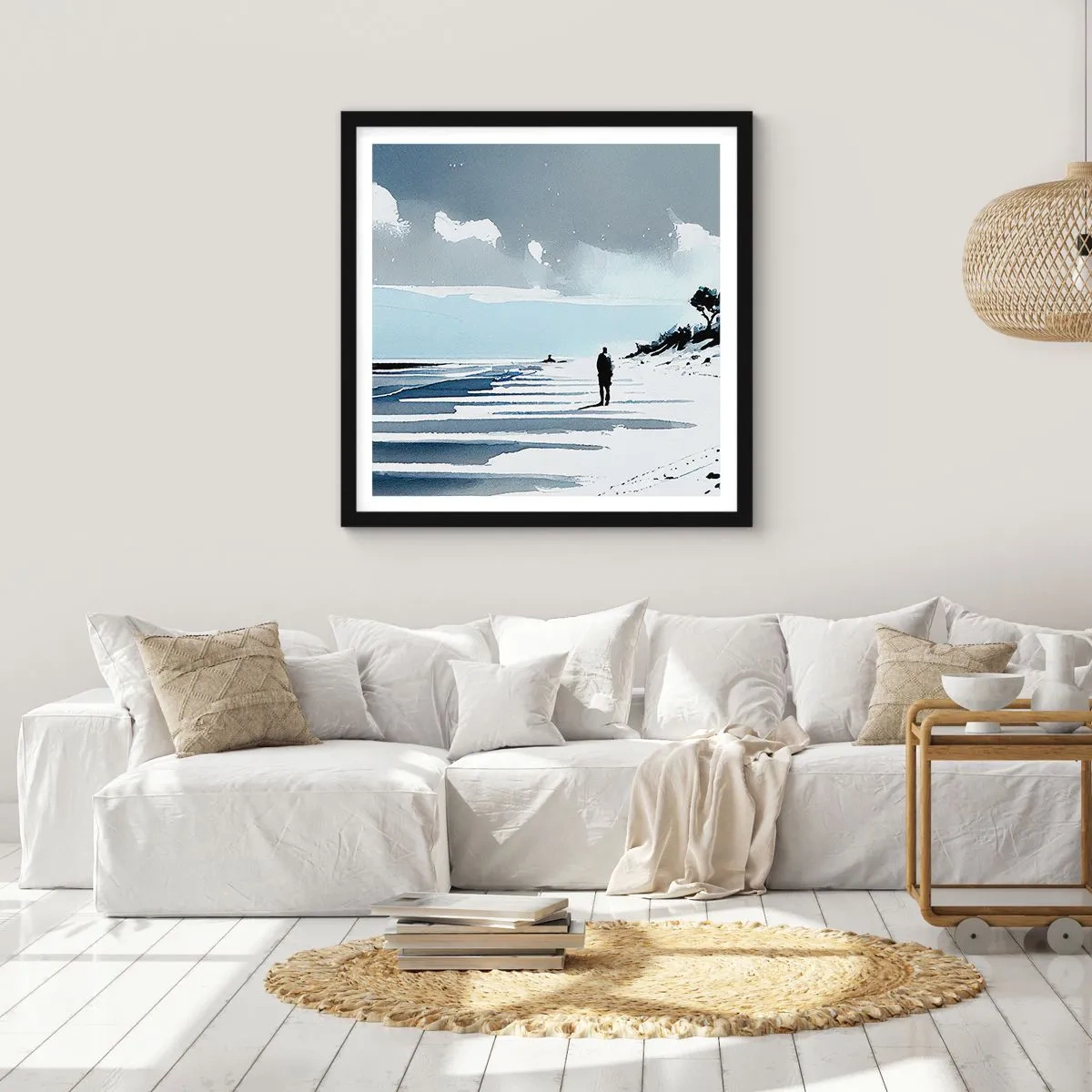 Poster in een zwarte lijst - Alleen - 50x50 cm