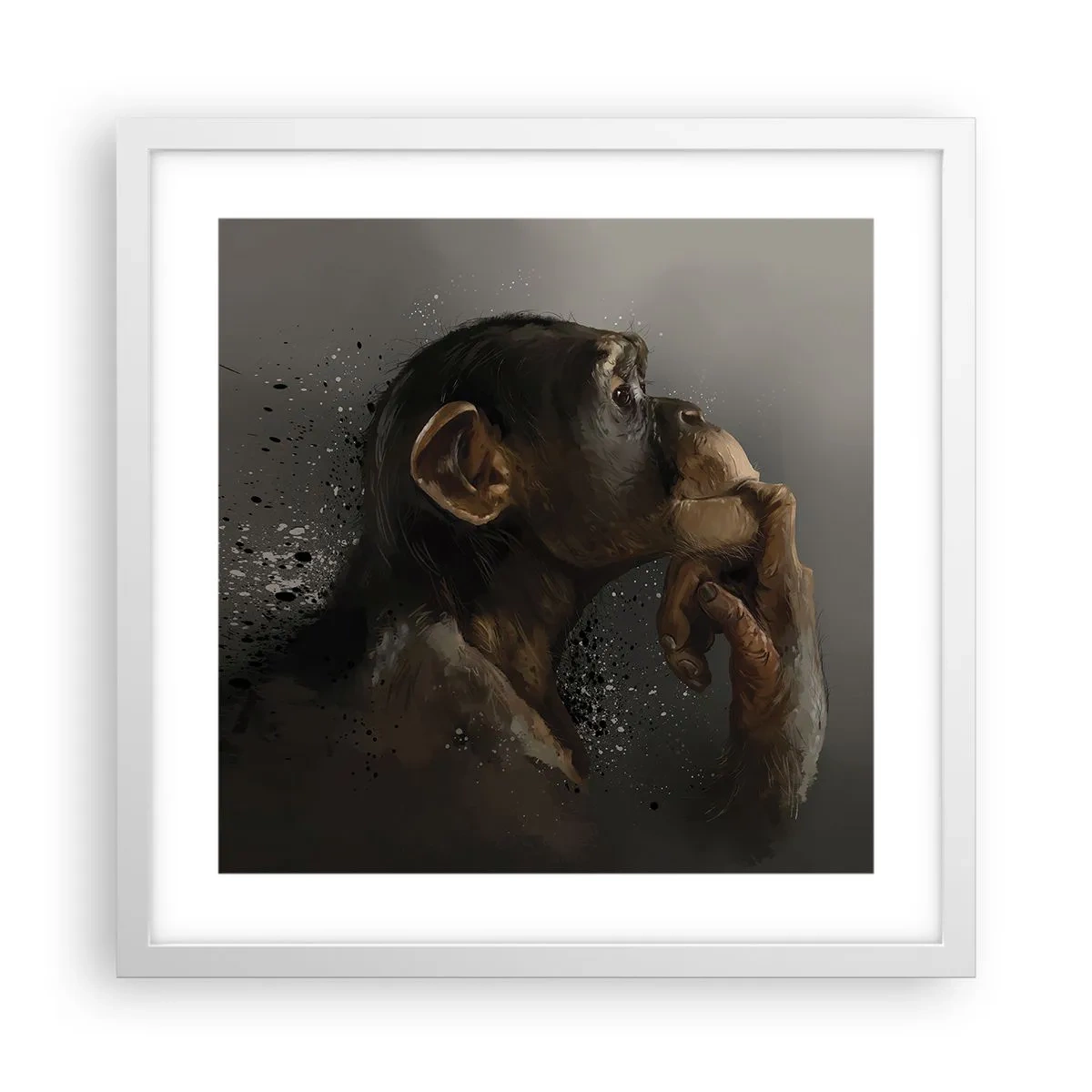 Poster in een witte lijst - Zeker een denker - 40x40 cm