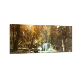 Schilderen op glas - Park cascade - 100x40 cm
