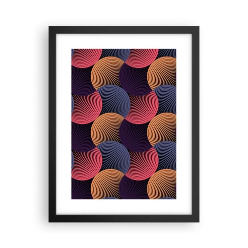 Poster in een zwarte lijst - In een cirkelvormig ritme - 30x40 cm