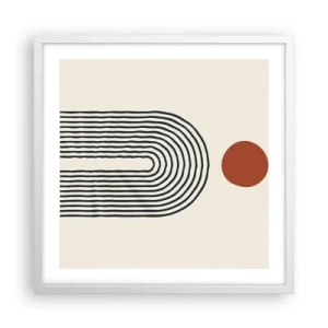 Poster in een witte lijst - Magnetisme van vormen en kleuren - 50x50 cm