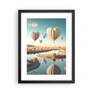 Poster in een zwarte lijst - Liefde laat je vliegen - 30x40 cm