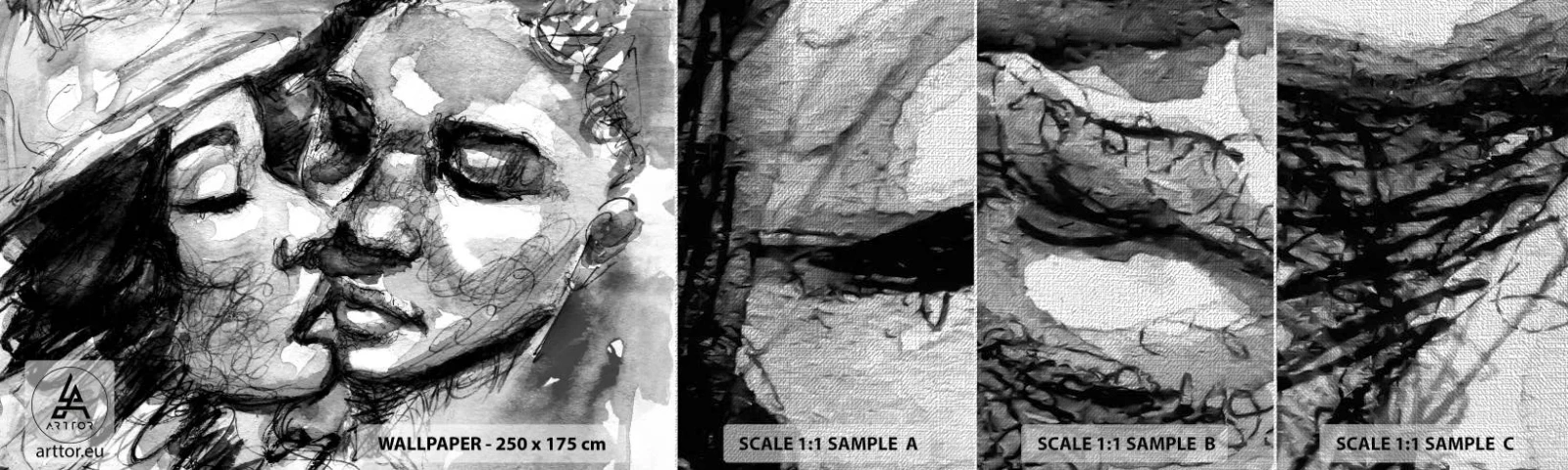 Fotobehang Monster Premium Canvas - Een teder moment - Kusjes, Liefde, Liefhebbers - 100x30 cm