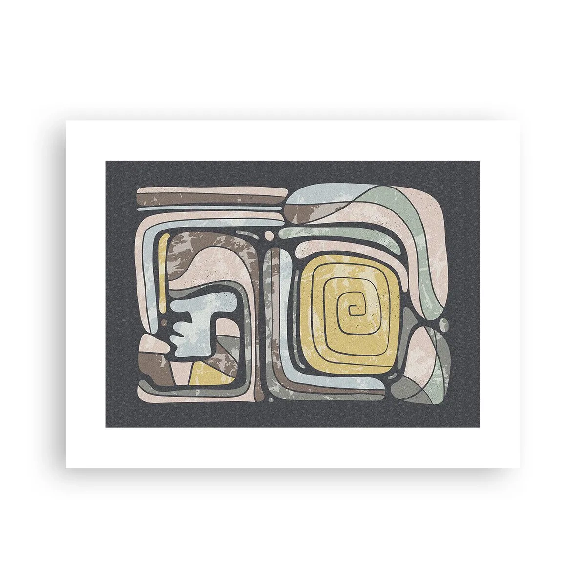 Poster - Abstractie in de precolumbiaanse geest - 40x30 cm