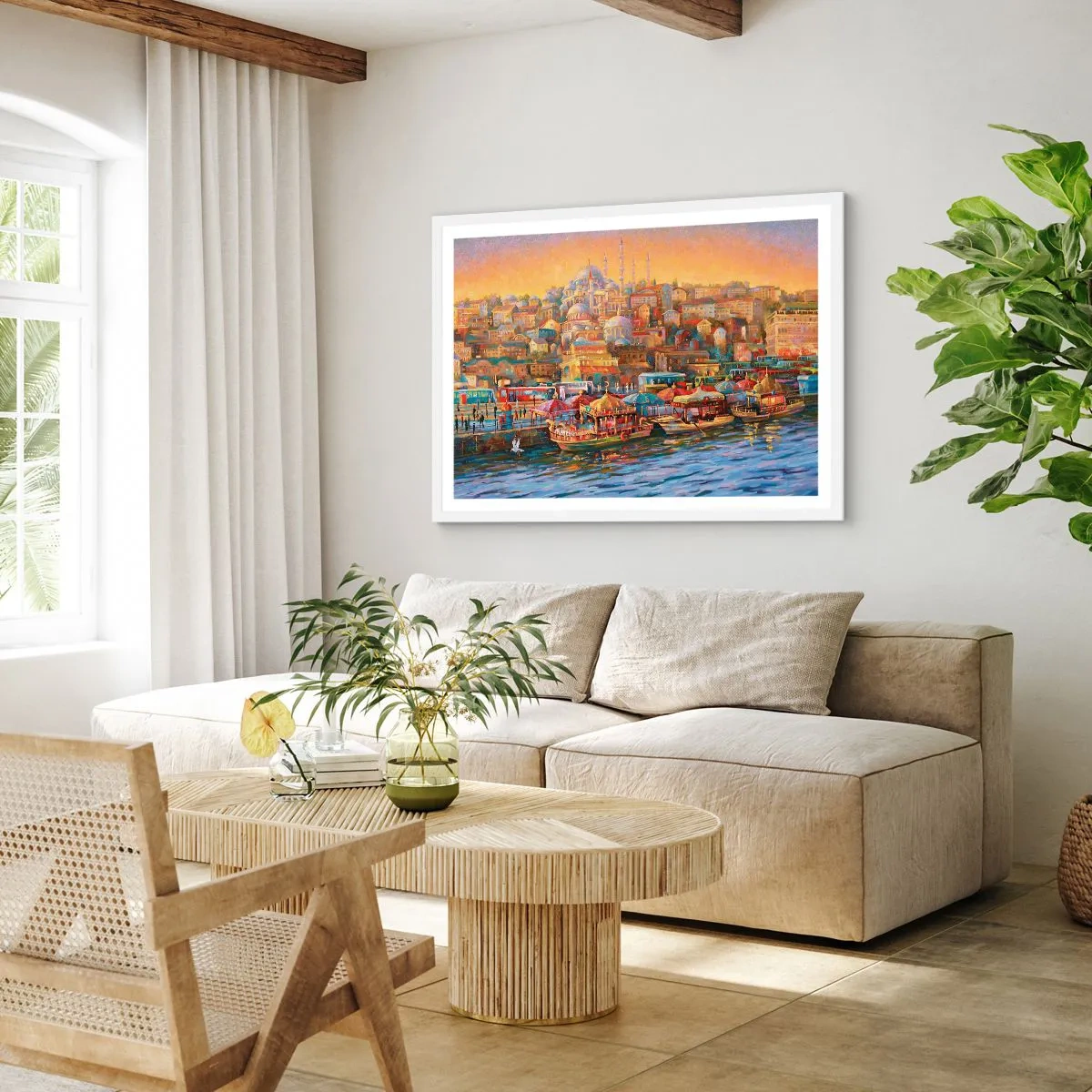 Poster in een witte lijst - Istanboel verhaal - 70x50 cm